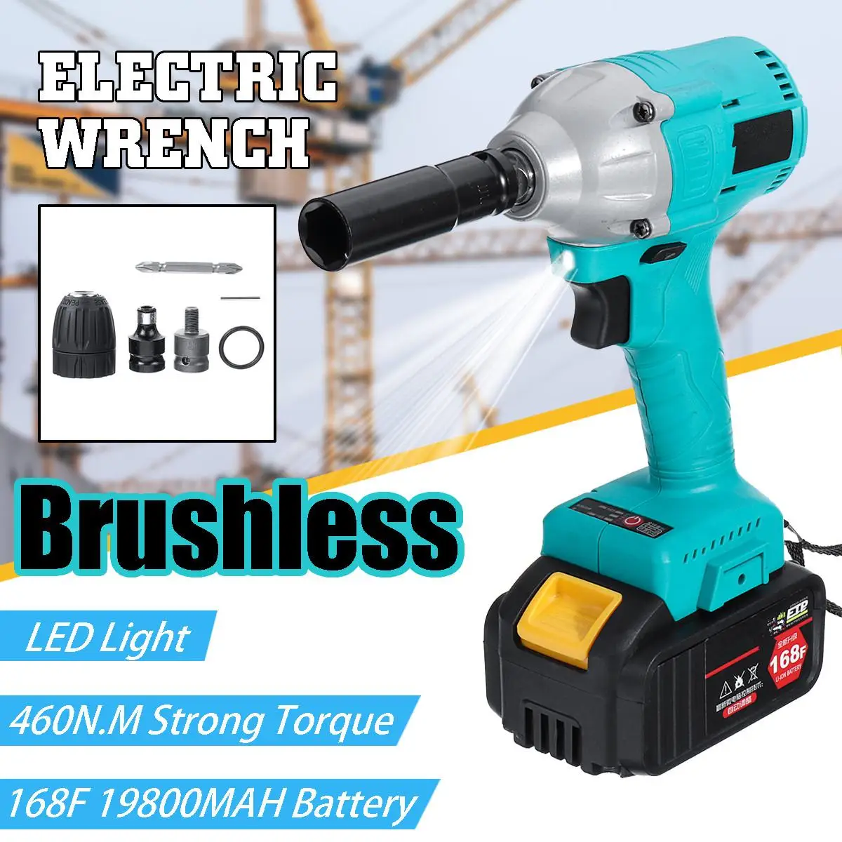 168VF 19800mAh 460N/m Brushless Electric Cordless Impact Socket Wrench Rechargeable Drill Installation Auto Installation Tools
168VF 19800mAh 460N/m Brushless Electric Cordless Impact Socket Wrench Rechargeable Drill Installation Auto Installation Tools