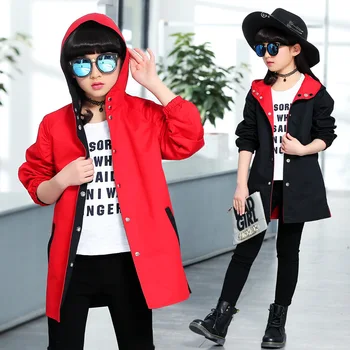Girls Autumn Reversible Casual Overcoat Kids Clothes Teens Winter Jacket Long Sleeves with Hat Outerwear Windproof Clothing
Girls Autumn Reversible Casual Overcoat Kids Clothes Teens Winter Jacket Long Sleeves with Hat Outerwear Windproof Clothing