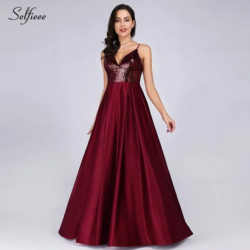 Sexy Backless Dresses A-Line V-Neck Sequined Spaghetti Strap DressRed Long Evening Formal Party Gown Cheap Long Elegant Dresses
Sexy Backless Dresses A-Line V-Neck Sequined Spaghetti Strap DressRed Long Evening Formal Party Gown Cheap Long Elegant Dresses