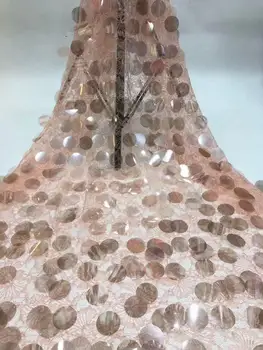 High quality 2020 tulle sequins African lace fabric Guipure embroidery French net Nigerian lace fabric wedding peach YYZ6773 
High quality 2020 tulle sequins African lace fabric Guipure embroidery French net Nigerian lace fabric wedding peach YYZ6773