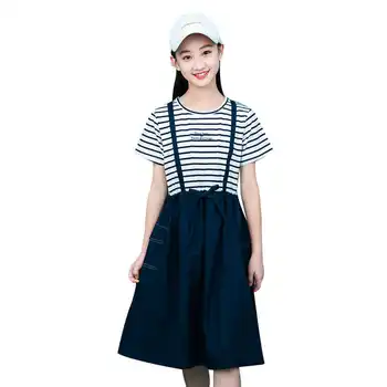Summer Teenage Girl Clothes Kids Mock Two-Piece Dresses Girls Clothing Letter Strap Patchwork Outfit for Girls 10 12 14 16 Years
Summer Teenage Girl Clothes Kids Mock Two-Piece Dresses Girls Clothing Letter Strap Patchwork Outfit for Girls 10 12 14 16 Years
