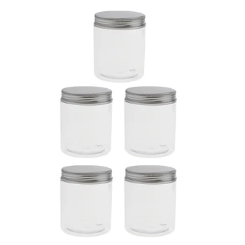 5 Pack 250ML Clear Plastic Pot Jar Aluminium Screw Cap Tins Makeup Container Empty Bottle For Lotion Balm Tea Nut Honey
5 Pack 250ML Clear Plastic Pot Jar Aluminium Screw Cap Tins Makeup Container Empty Bottle For Lotion Balm Tea Nut Honey