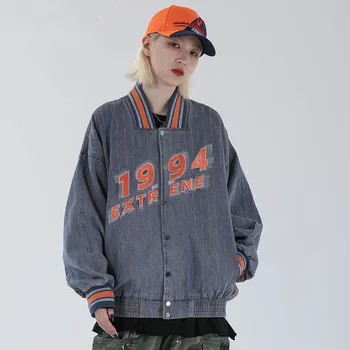 Male Women Couple Streetwear Fashion Hip Hop Casual Loose Baseball Denim Jacket Outerwear Men Letter Embroidered Jeans Coat
Male Women Couple Streetwear Fashion Hip Hop Casual Loose Baseball Denim Jacket Outerwear Men Letter Embroidered Jeans Coat