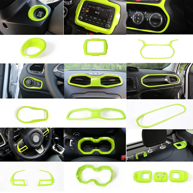 SHINEKA Interior Mouldings for Jeep Renegade 2016+ Car Accessories Interior Decal Sticker Light Green Set for Jeep Renegade 2018
SHINEKA Interior Mouldings for Jeep Renegade 2016+ Car Accessories Interior Decal Sticker Light Green Set for Jeep Renegade 2018