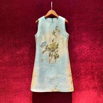 New ancient ways socialite dress fall heavy hammer bead show thin temperament sleeveless western style dress 
New ancient ways socialite dress fall heavy hammer bead show thin temperament sleeveless western style dress
