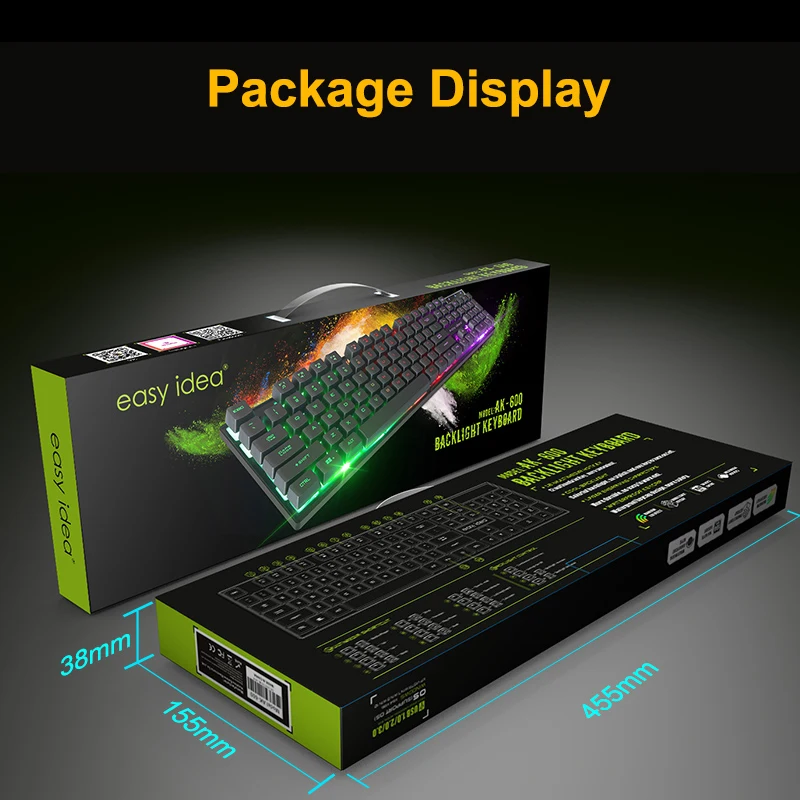 Игровая клавиатура Gamer Механическая имитация клавиатуры игровая RGB с подсветкой