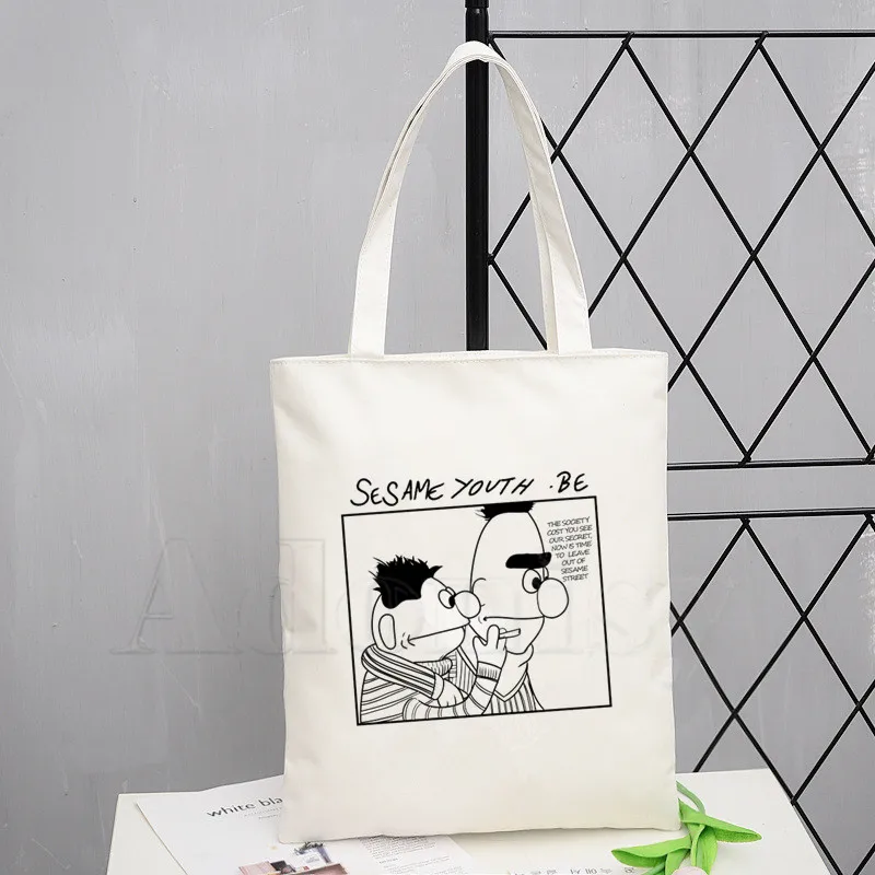 Sesame Street Ernie and Bert Graphic Canvas Shoulder Bag Female Harajuku Funny Large-capacity Eco Environmental Shopper Bag
Sesame Street Ernie and Bert Graphic Canvas Shoulder Bag Female Harajuku Funny Large-capacity Eco Environmental Shopper Bag