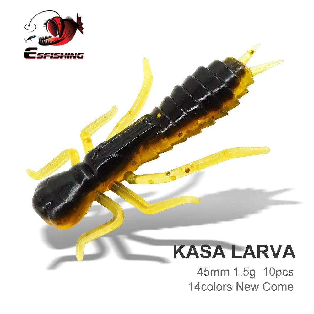 KESFISHING новая качественная приманка в виде червя Kasa Larva 45 мм 10 шт. силиконовая для