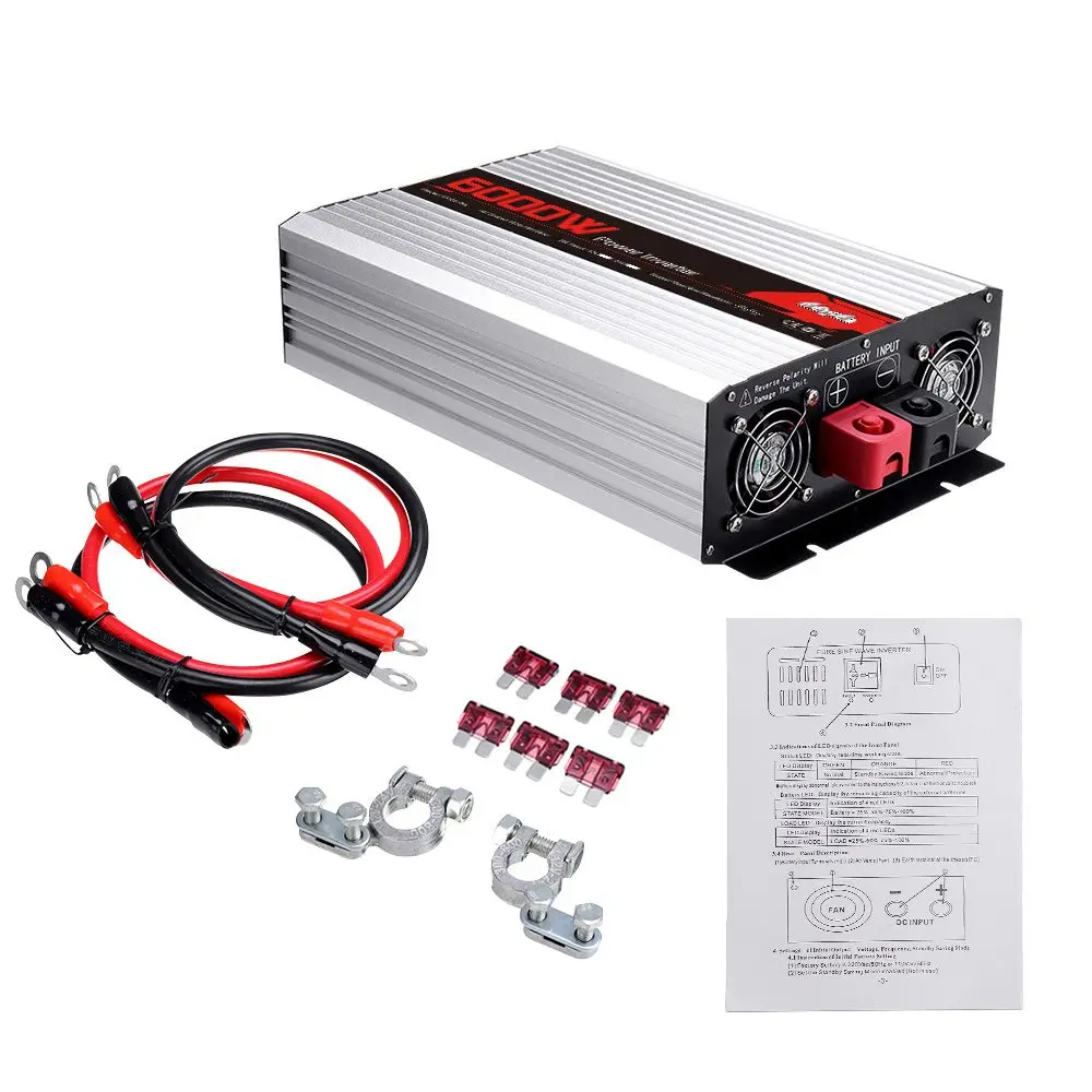 

DC 12V/24V To AC 220V Solar Pure Sine Wave Power Inverter Intelligent Screen 2200W/3000W/4000W/5000W/6000W/7000W 60HZ Converter