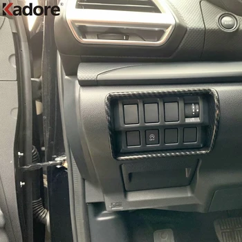 For Subaru Forester SK 2018 2019 2020 Carbon Fiber Headlight Switch Control Button Cover Trim Inner Accessories Car Styling