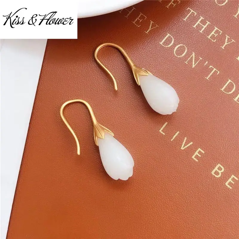 KISS&FLOWER ER78 Fine Jewelry Wholesale Fashion Hot Woman Girl Bride Birthday Wedding Gift Flowers Jade 24KT Gold Drop Earrings
KISS&FLOWER ER78 Fine Jewelry Wholesale Fashion Hot Woman Girl Bride Birthday Wedding Gift Flowers Jade 24KT Gold Drop Earrings