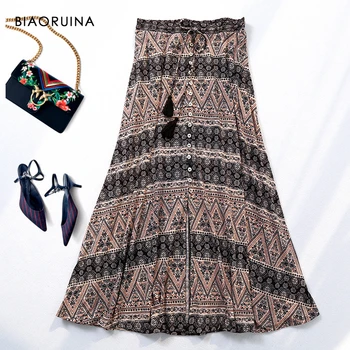 BIAORUINA Women's Vintage Geometric Printing High Waist Elegant Skirt Tassels Drawstring Buttons Indie Folk All-match Skirts
BIAORUINA Women's Vintage Geometric Printing High Waist Elegant Skirt Tassels Drawstring Buttons Indie Folk All-match Skirts