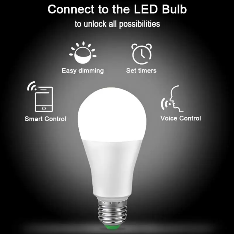 WiFi Smart Home LED lamp E27 15W Smart Life lighting Bulb Dimmable APP Remote ,Voice Control Compatible
WiFi Smart Home LED lamp E27 15W Smart Life lighting Bulb Dimmable APP Remote ,Voice Control Compatible