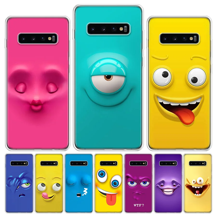 Фото Hot Funny Face Yellow Soft Phone Case For Galaxy S22 Ultra S21 Plus S20 FE S10 Lite S10E S9 S8 Samsung S7 S6 Edge Cover Fundas P | Мобильные