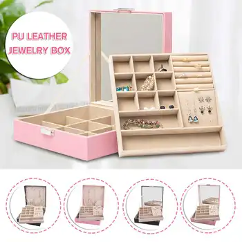 NEW Double-layer PU Leather Jewelry Box Necklace Rings Earrings Bracelet Storage Organizer Display Gift Boxes Case With Mirror
NEW Double-layer PU Leather Jewelry Box Necklace Rings Earrings Bracelet Storage Organizer Display Gift Boxes Case With Mirror