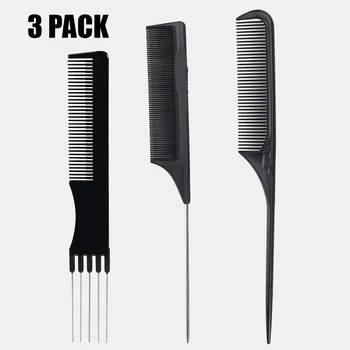 3Pcs Hairdressing Set Pointed Tail Comb Pick Comb Anti-static Carbon Fiber Comb Steel Needle Pick Hair Cutting Comb Styling Tool
3Pcs Hairdressing Set Pointed Tail Comb Pick Comb Anti-static Carbon Fiber Comb Steel Needle Pick Hair Cutting Comb Styling Tool