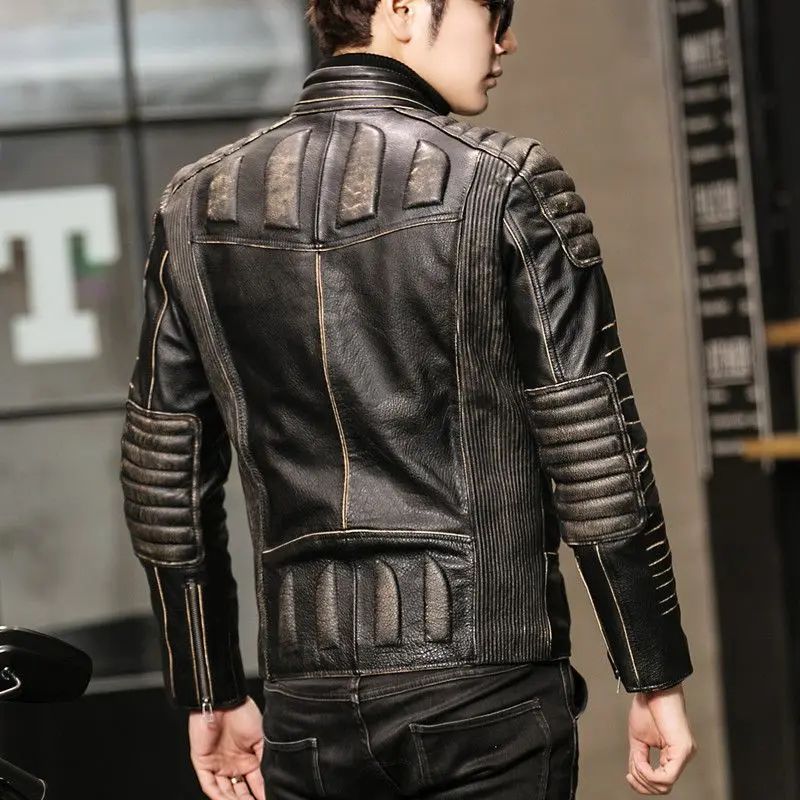 AVIREXFIY 2019 Men Biker Leather Jacket Genuine Thick Cowhide Slim Fit Men Winter Short Leather Motorcyclist Coats M-XXXXXL
AVIREXFIY 2019 Men Biker Leather Jacket Genuine Thick Cowhide Slim Fit Men Winter Short Leather Motorcyclist Coats M-XXXXXL