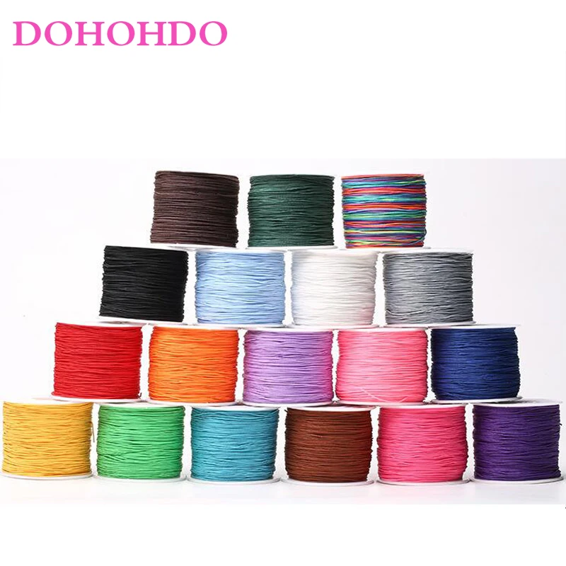 

100M Cotton Cord 0.8mm 1mm 1.5mm Nylon Cord Thread Chinese Knot Macrame Cord String DIY Beading Braided Bracelet Jewelry Making