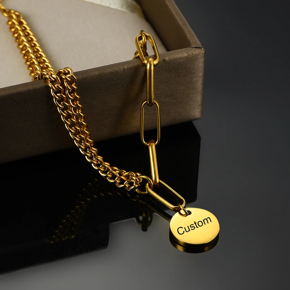 Custom Multilayer Round Bracelets For Women Engraving Two style Combination Female Simple Chain Geometric Bangle 
Custom Multilayer Round Bracelets For Women Engraving Two style Combination Female Simple Chain Geometric Bangle