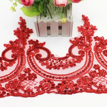 Red Wedding Lace Fabrics Appliqued 3D Flower Embroidered Bridal Sashes Scalloped Sewing Trims Border 22-24CM 
Red Wedding Lace Fabrics Appliqued 3D Flower Embroidered Bridal Sashes Scalloped Sewing Trims Border 22-24CM