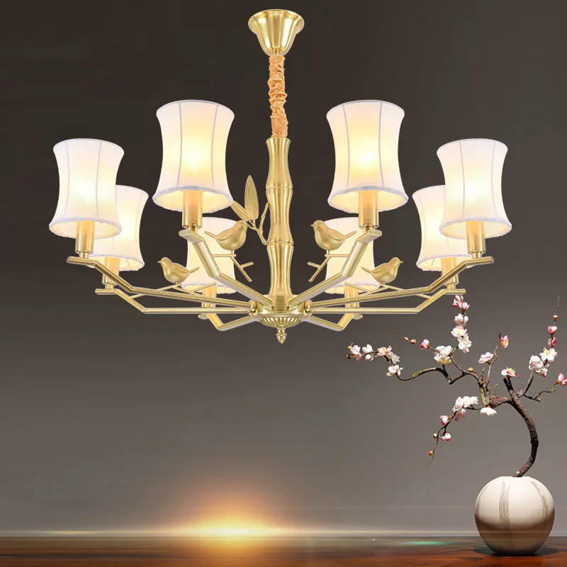Electroplated Sandy Gold New Chinese Style Chandelier Villa Hall Living Room Lighting Restaurant Library Zen LED Chandelier Whol
Electroplated Sandy Gold New Chinese Style Chandelier Villa Hall Living Room Lighting Restaurant Library Zen LED Chandelier Whol
