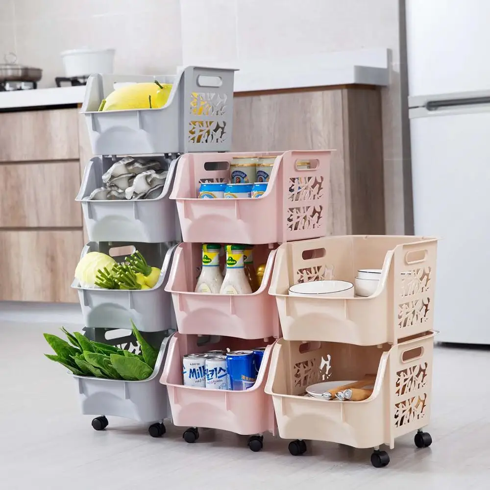 Kitchen 3/4 Tiers Fruit Vegetable Storage Trolley Rack Stand Rolling Carts kitchen Stackable Snacks Sundries Storage Basket
Kitchen 3/4 Tiers Fruit Vegetable Storage Trolley Rack Stand Rolling Carts kitchen Stackable Snacks Sundries Storage Basket