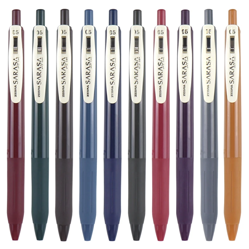 Zebra Sarasa JJ15 Clip Retractable Retro Design Gel Ink Pen Rubber Grip 0.5 mm Vintage Colors 10 Colour Bundle
Zebra Sarasa JJ15 Clip Retractable Retro Design Gel Ink Pen Rubber Grip 0.5 mm Vintage Colors 10 Colour Bundle