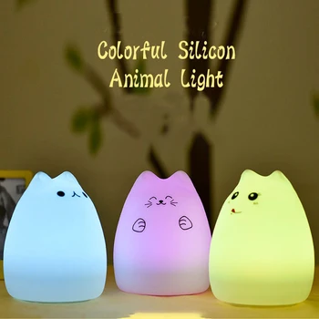 1pc LED Colorful Night Light USB Cat Night Lamp Touch Sensor Cat Silicone Soft Cartoon Baby Child Nursery Lamp for Children Gift
1pc LED Colorful Night Light USB Cat Night Lamp Touch Sensor Cat Silicone Soft Cartoon Baby Child Nursery Lamp for Children Gift