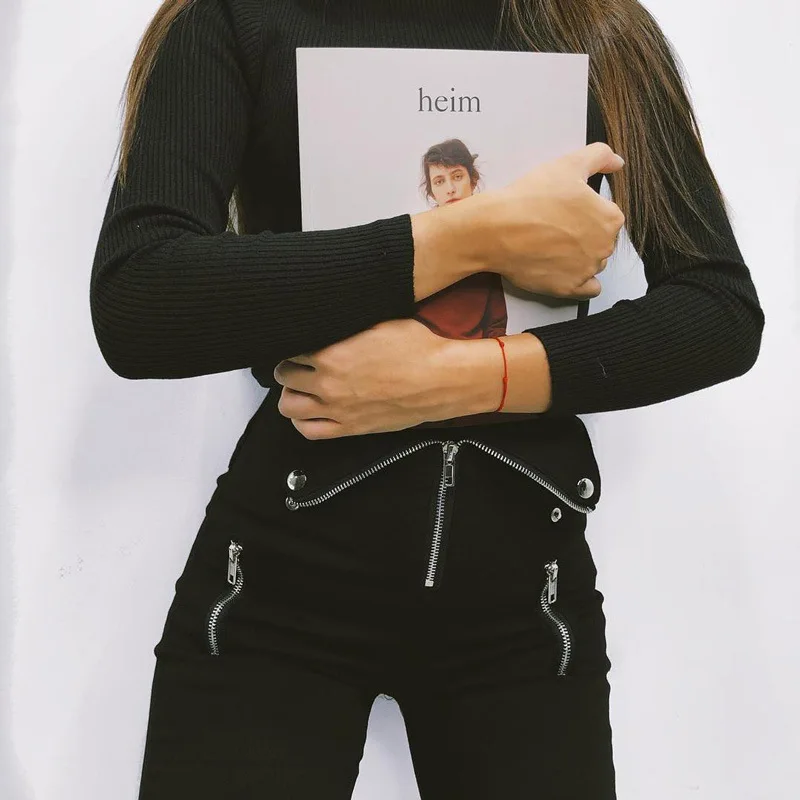 Casual Harajuku Zipper Fold Streetwear Pencil Pants OG0664