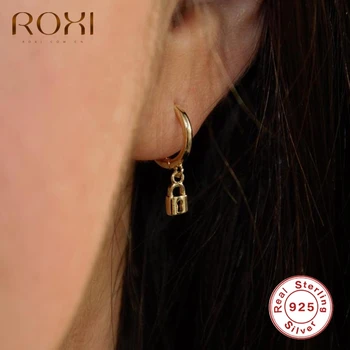 ROXI Creative Lock Key Asymmetry Hoop Earrings for Women Men Wedding Jewelry Cartilage Earrings 925 Sterling Silver Pendientes 
ROXI Creative Lock Key Asymmetry Hoop Earrings for Women Men Wedding Jewelry Cartilage Earrings 925 Sterling Silver Pendientes