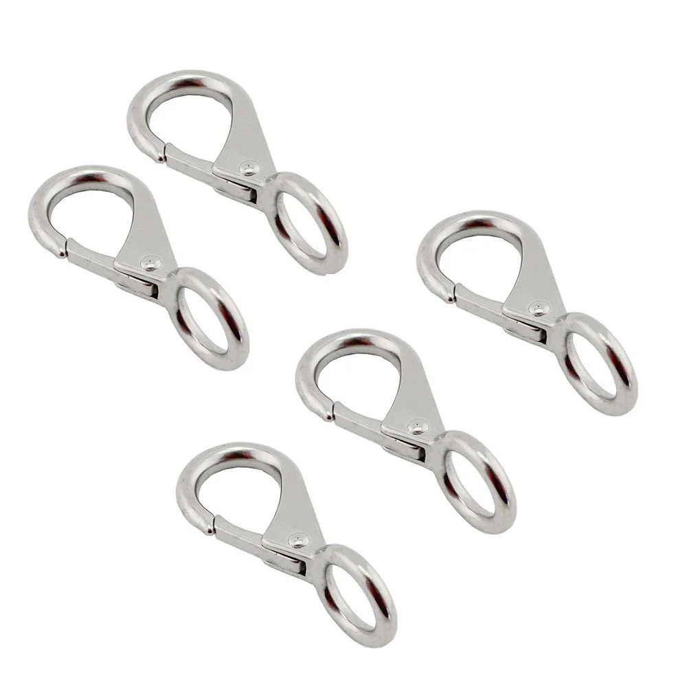 5PCS Stainless Steel 316 Round Eye Fixed Spring Snap Hook 53mm 72mm 83mm 100mm Marine Rigging Accessories
5PCS Stainless Steel 316 Round Eye Fixed Spring Snap Hook 53mm 72mm 83mm 100mm Marine Rigging Accessories