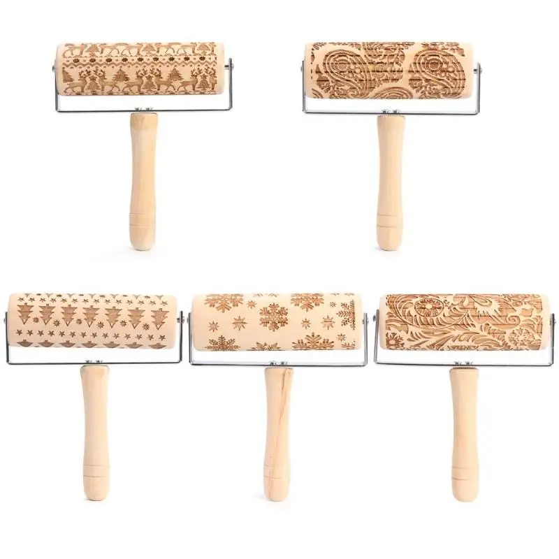 Lotus Wooden Embossed Rolling Pins Christmas Snowflake Elk Patterns Embossing Baking Cookies Kitchen Baking Accessories for Xmas
Lotus Wooden Embossed Rolling Pins Christmas Snowflake Elk Patterns Embossing Baking Cookies Kitchen Baking Accessories for Xmas