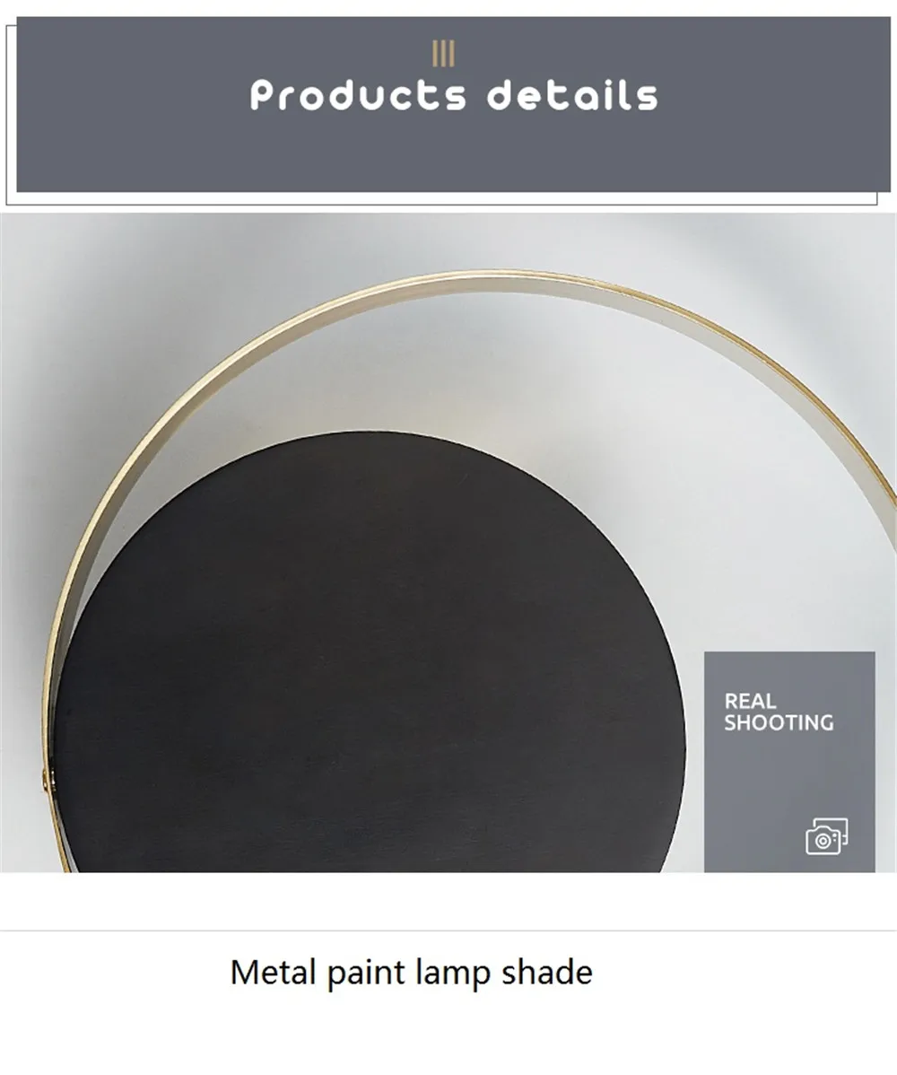 Nordic Modern LED Wall Lamp Loft Decor Sconce Wall Lights Iron Gold Black Bedside Wall Lamp Home Lighting Indoor Luminaire (13)