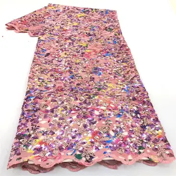 Pink Sequins Lace Fabric Latest African Lace Fabric High Quality Nigerian French Party Tulle Lace Fabric for Wedding Dress
Pink Sequins Lace Fabric Latest African Lace Fabric High Quality Nigerian French Party Tulle Lace Fabric for Wedding Dress
