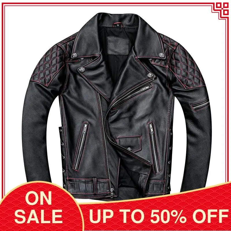 2020 Black American Motorcycle Style Genuine Leather Jacket Men Plus Size 4XL Real Cowhide Winter Slim Fit Biker's Coat
2020 Black American Motorcycle Style Genuine Leather Jacket Men Plus Size 4XL Real Cowhide Winter Slim Fit Biker's Coat