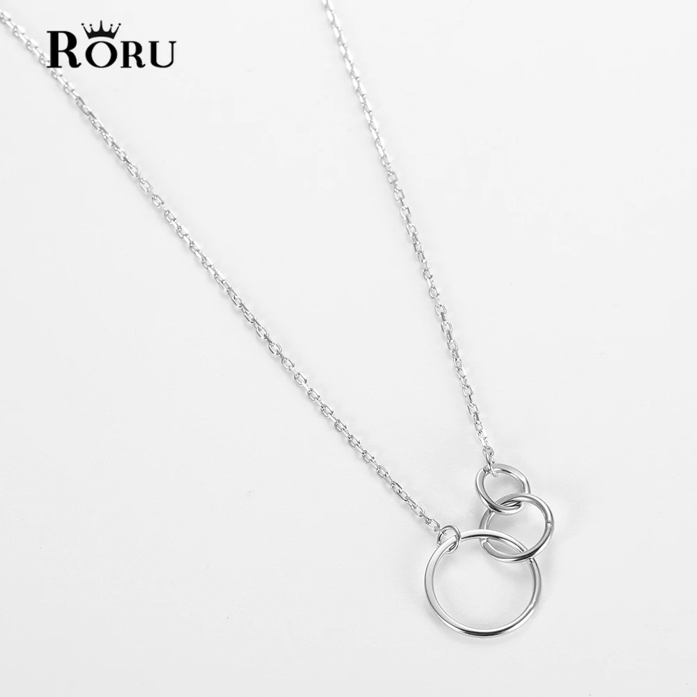 RORU Double Circle Interlock Clavicle Short Necklace 100% S925 Sterling Silver Color Necklace for Women Collares Birthday Gifts
RORU Double Circle Interlock Clavicle Short Necklace 100% S925 Sterling Silver Color Necklace for Women Collares Birthday Gifts