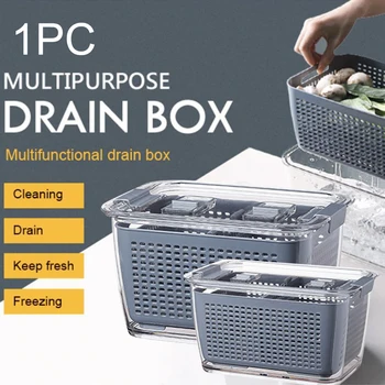Vegetable Fruit Sealed Storage Box With Lid Food Container Partitions Drainage Foldable Keep Fresh Kitchen Refrigerator Cleaning
Vegetable Fruit Sealed Storage Box With Lid Food Container Partitions Drainage Foldable Keep Fresh Kitchen Refrigerator Cleaning