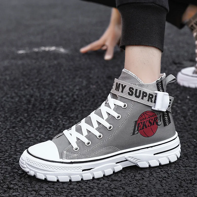 2019 Winter New Style Men Hight-top Canvas Shoes Stylish Sneaker Lightweight Versatile Students Hugh Cool Free Athletic Shoes
2019 Winter New Style Men Hight-top Canvas Shoes Stylish Sneaker Lightweight Versatile Students Hugh Cool Free Athletic Shoes