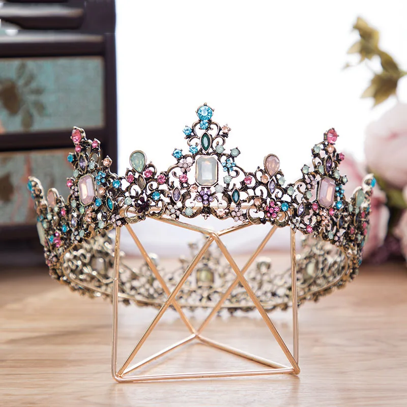 Baroque Queen Bride Diadem Blue Pink Crystal Round Tiaras and Crowns Girl Prom Bridal Wedding Hair Jewelry Evening Dress Gifts 
Baroque Queen Bride Diadem Blue Pink Crystal Round Tiaras and Crowns Girl Prom Bridal Wedding Hair Jewelry Evening Dress Gifts