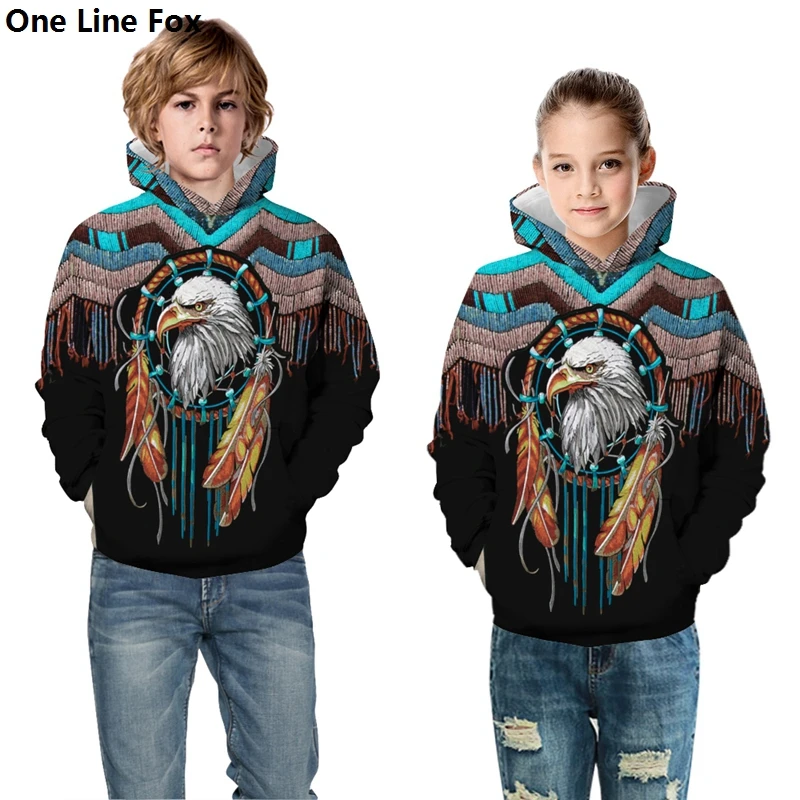 OneLineFox Native Indian Style 3D Boys Hoodies Eagle Wolf Animal Print Kids Hooded Sweatshirt Girls Children Hoody Pullover
OneLineFox Native Indian Style 3D Boys Hoodies Eagle Wolf Animal Print Kids Hooded Sweatshirt Girls Children Hoody Pullover
