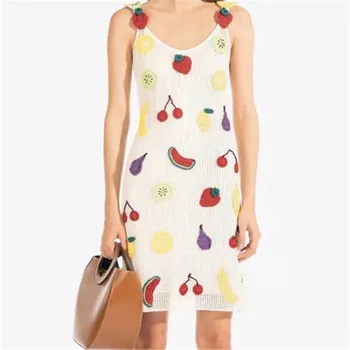 NEW Casual Short Dresses Women Knitted Hollow Out Beach Summer Vestidos Outerwear Ladies fruit Dress Gypsy Female 2020 New
NEW Casual Short Dresses Women Knitted Hollow Out Beach Summer Vestidos Outerwear Ladies fruit Dress Gypsy Female 2020 New