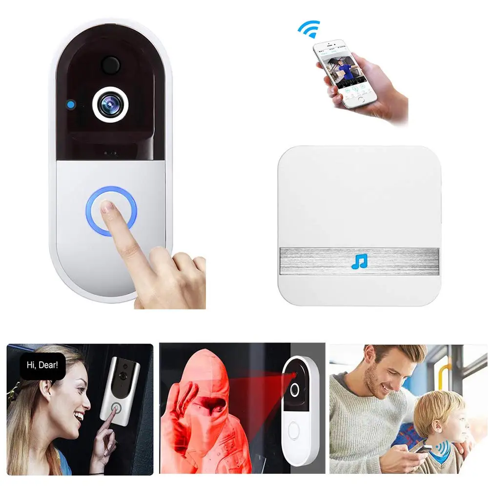 Wireless Video Doorbell,Smart WiFi Door-bell with Indoor Chime,Cloud Service Available,Night VisionAPP Control (White)
Wireless Video Doorbell,Smart WiFi Door-bell with Indoor Chime,Cloud Service Available,Night VisionAPP Control (White)