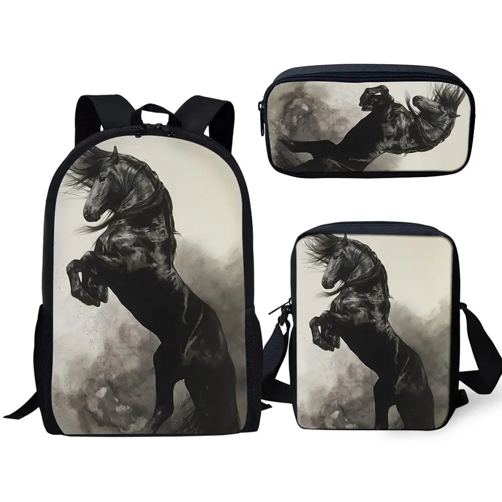 HALYUNASC 3PCs/Set Children's School Backpack Friesian Pattern School Bags Beautiful Horse Design Teenagers Book-Bags Set
HALYUNASC 3PCs/Set Children's School Backpack Friesian Pattern School Bags Beautiful Horse Design Teenagers Book-Bags Set