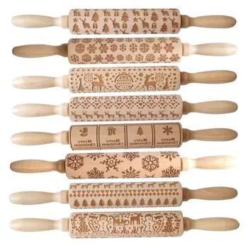 New Leaf Christmas Deer Wooden Rolling Pin Embossing Baking Cookies Noodle Biscuit Fondant Cake Dough Patterned Roller Snowflake
New Leaf Christmas Deer Wooden Rolling Pin Embossing Baking Cookies Noodle Biscuit Fondant Cake Dough Patterned Roller Snowflake