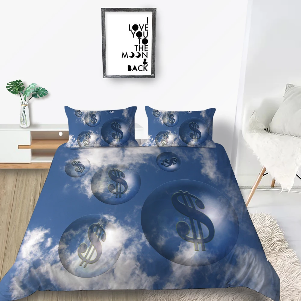 Bubble Bedding Set Blue Sky Creative 3D Duvet Cover Dollar Sign King Queen Twin Full Single Double Unique Design Bed Set
Bubble Bedding Set Blue Sky Creative 3D Duvet Cover Dollar Sign King Queen Twin Full Single Double Unique Design Bed Set