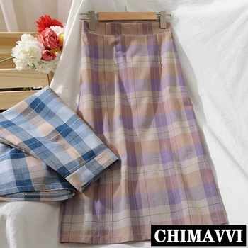 2020 New Retro Plaid Skirt Women's New Spring Summer High Waist Slimming Back Slit Mid-Length A-line Skirt
2020 New Retro Plaid Skirt Women's New Spring Summer High Waist Slimming Back Slit Mid-Length A-line Skirt
