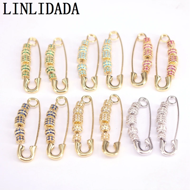 3Pairs New Colorful CZ Micro Paved Safety Pin Earrings With Floating Beads, Safety Pin Earrings, Womens Daint Earrings
3Pairs New Colorful CZ Micro Paved Safety Pin Earrings With Floating Beads, Safety Pin Earrings, Womens Daint Earrings