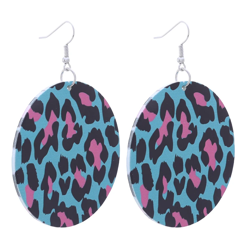Lovely Leopard Design African Wooden Drop Earrings Both Sides Printed Bohemian Heart Pattern Dangle For Women Gifts Lovely Leopard Design African Wooden Drop Earrings Both Sides Printed Bohemian Heart Pattern Dangle For Women Gifts