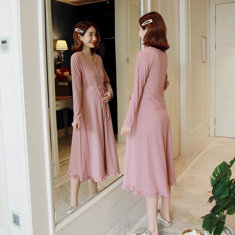 Maternity Autumn V-neck Lactation Dress Long Sleeve Button Fly Breastfeeding Dress Drawstring High Waist Maternity Nursing Dress
Maternity Autumn V-neck Lactation Dress Long Sleeve Button Fly Breastfeeding Dress Drawstring High Waist Maternity Nursing Dress