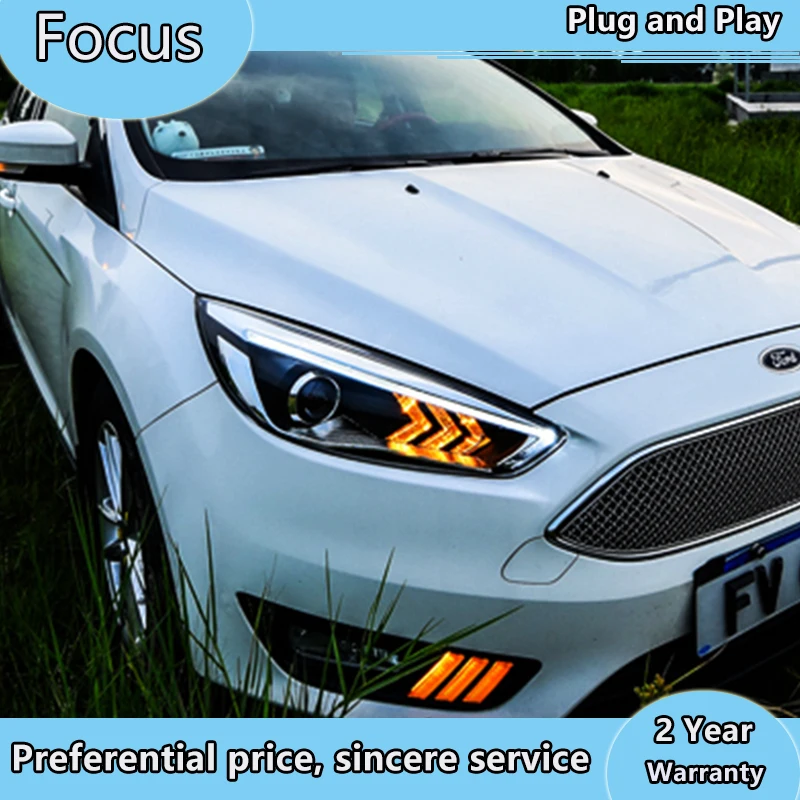 Автомобильные фары 2015-2018 для Ford Focus светодиодный DRL новая фокусировка